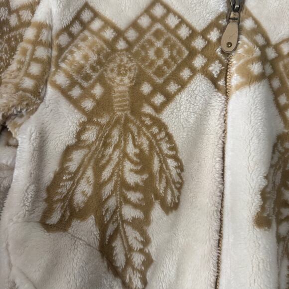 Vintage Milton Funwear Full Zip Feather Southwestern Cream Beige Jacket - Picture 3 of 7